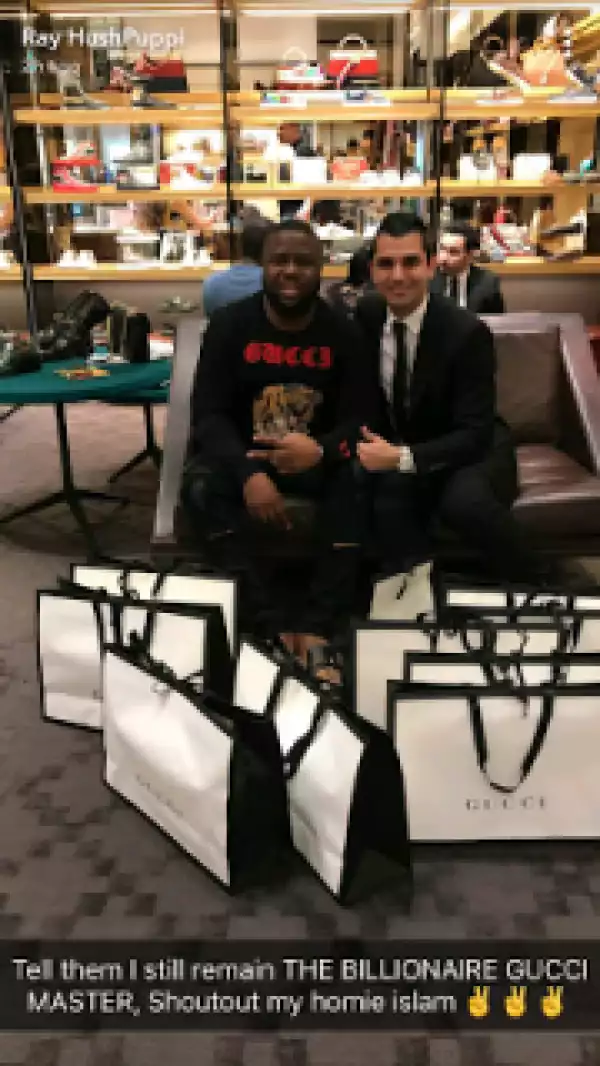 Hushpuppi Flaunts His Purchases At A Gucci Store In Dubai On Social Media (Photos)